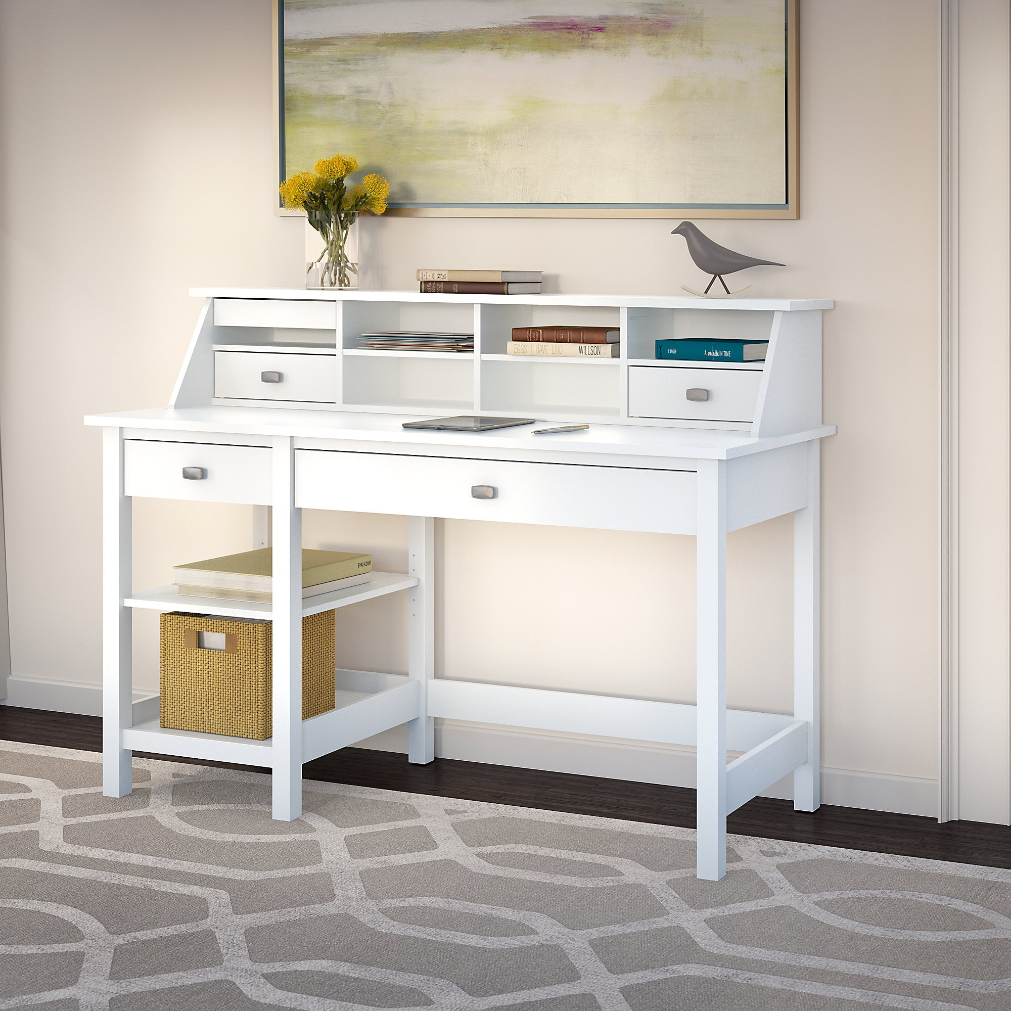 Bush Furniture Broadview 54W Computer Desk with Open Storage and