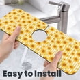 thumbnail image 6 of Xecao Yellow White Striped Sunflower for Kitchen Sink Splash Guard Faucet Mat , Faucet Guard & Draining mat, (15" X 5.5" ), 6 of 7