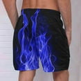 thumbnail image 4 of QATAINLAV Men's Shorts Casual Classic Fit Drawstring Beach Shorts Fashion Flame Print Workout Shorts with Pockets Hawaiian Big and Tall Board Shorts Blue XL, 4 of 5