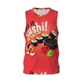 thumbnail image 2 of Easygdp Sushi Men's Mesh Basketball Jersey Quick Drying Sleeveless Shirts Fitted Muscle Tank Tops Sport Round Neck T-Shirt - X-Large, 2 of 9