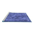thumbnail image 2 of Ahgly Company Machine Washable Indoor Square Medallion Blue Traditional Area Rugs, 8' Square, 2 of 4