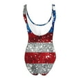 thumbnail image 4 of Sakmal Patriotic Bathing Suit for Women Tummy Control One Piece Red Independence Day Swimsuit Stars Swimwear, 4 of 4