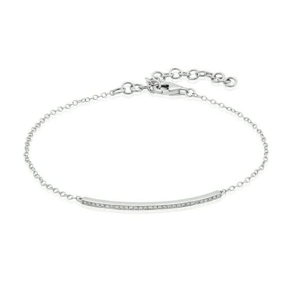 ARAIYA JEWELRY Sterling Silver Diamond Fashion Bolo Bracelet for Women (H-I Color, I2-I3 Clarity)