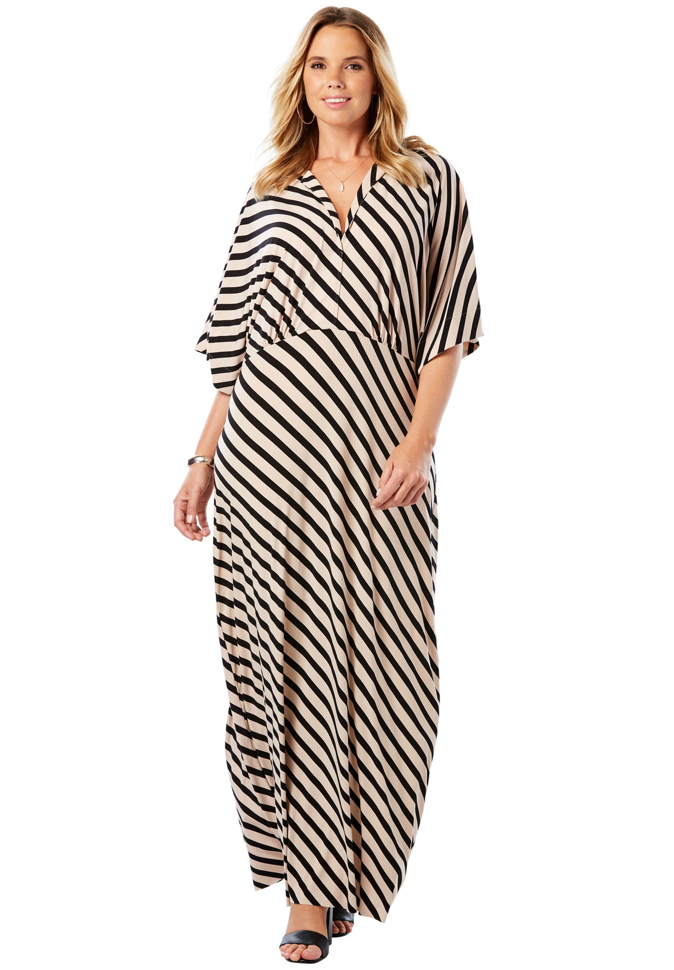 plus size flutter sleeve maxi dress