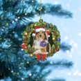 thumbnail image 3 of 2D Flat Acrylic Christmas Ornament Shetland Sheepdog Christmas Wreath Ornament, Sheltie Dog Christmas Ornament, 3 of 3