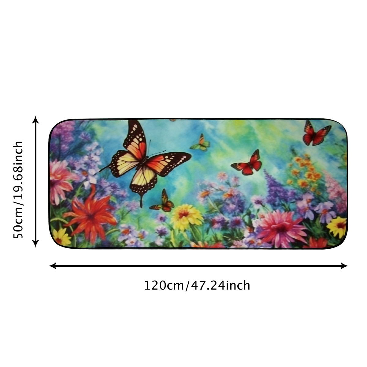 Heduofu Butterflies Decorative Door Mat, Door Mat with Non-Slip Rubber Backing, Cleaning, Traps Dirt, for , Patio, Garage 19.68*47.24 in