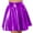 Purple, variant on Women's Glossy Metallic Flared Pleated A-Line Mini Skater Skirt Dance Wear Holographic Skirts Gold S