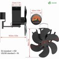 thumbnail image 3 of blade wood stove fan with thermometer, 3 of 3