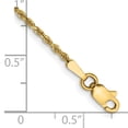 thumbnail image 2 of 14k Yellow Gold 9 Inch 1.5mm Rope Anklet Ankle Bracelet Chain, 2 of 6