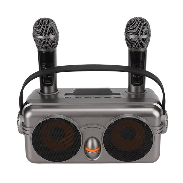 Machine De Karaoké, Système De Haut-parleurs Karaoké Multifonction Avec  Deux Microphones Sans Fil Pour Intérieur 