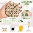 thumbnail image 2 of Yayeee 6 PCS Drink Coasters with Holder Set Woven Absorbent Round Tabletop Hot Pad, Pink Symmetrical Stars, 2 of 7