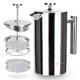 thumbnail image 1 of Secura French Press Coffee Maker, 304 Grade Stainless Steel Insulated Coffee Press with 2 Extra Screens, 34oz (1 Litre), Silver, 1 of 7