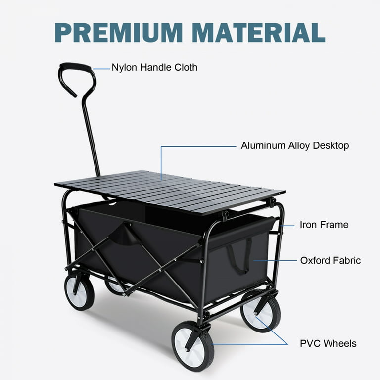  AKSOUL Foldable Wagon Cart with Wheels: Heavy Duty