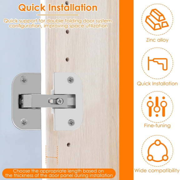 TMWEFUSC 7.5x6.4 cm Zinc Alloy Nickel Cabinet Hinges Silver with 2 Hinges 4 Piece 2 Pack