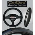 thumbnail image 2 of Comfort Grips Steering Wheel Cover - Contourz Pro Grip Leather Large (15.5 - 16.4) Black / Blue, 2 of 4