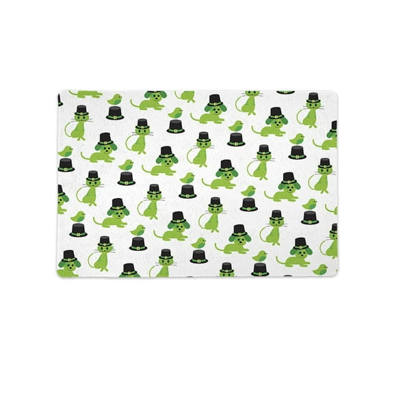Leprechaun Animals Mat Rectangle - , White, Small