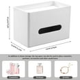 thumbnail image 2 of Ikoopy Tissue Box Cover Rectangular Tissue Box Holder with Storage Tray PU Leather Facial Paper Organizer Stylish Napkin Dispenser for Desk Countertop Office Bathroom, 2 of 11