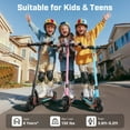 thumbnail image 5 of SANOPY 150W Electric Scooter for Kids Ages 6-14, Adjustable Speed, Powered E-Scooter with Speeds of 10 MPH, 80 mins Ride Time, Colorful Rainbow Lights, Foldable Scooter for Boys & Girls, 5 of 9