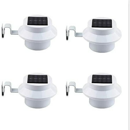 

4 Pack Deal - Outdoor Solar Gutter LED Lights - White Sun Power Smart Solar Gutter Night Utility Security Light