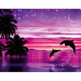 thumbnail image 1 of Diamante (DE6430) Delfín redondo resina al atardecer junto al mar E578 20X30cm FLhrweasw Nuevo, 1 of 1