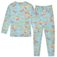 thumbnail image 2 of joogoo Cute Aircraft Blue 2 Piece Long Sleeve Tee and Pants Cotton Pajama Set 8Y, 2 of 7