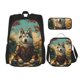 thumbnail image 1 of Disketp Forest Maple Leaf Husky Mochila Estampada de Gran Capacidad con Lonchera y Estuche, Set de 3 Piezas para Estudiantes, 1 of 7