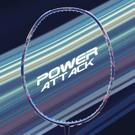 Hundred Flutter S Attk Carbon Fibre Strung Badminton Racket With Full Racket Cover For Intermediate Players | Colour Navy & Blue | Grip Size G6