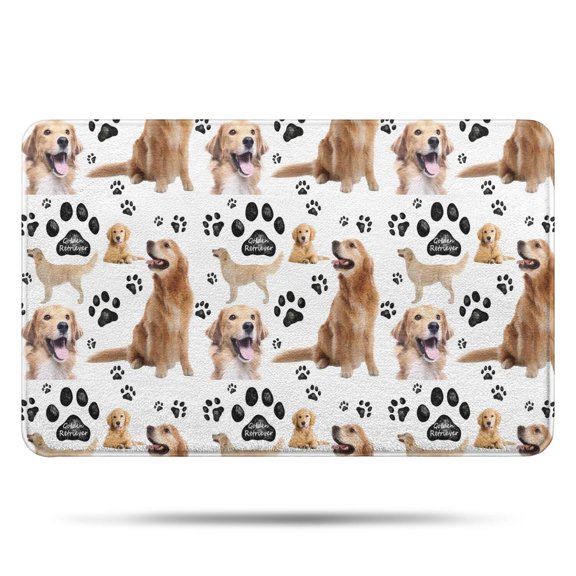 Golden Retriever Bathroom Rugs Mat,Non Slip Microfiber Bathroom Rug,Rubber Backing,Soft Bathroom Mats for Bathroom Floor,Tub and Shower,17x27in(43x68cm)