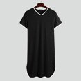 thumbnail image 3 of Men's V-Neck Short Sleeve Nightwear Gown Home Clothes Comfy Robes, 3 of 6