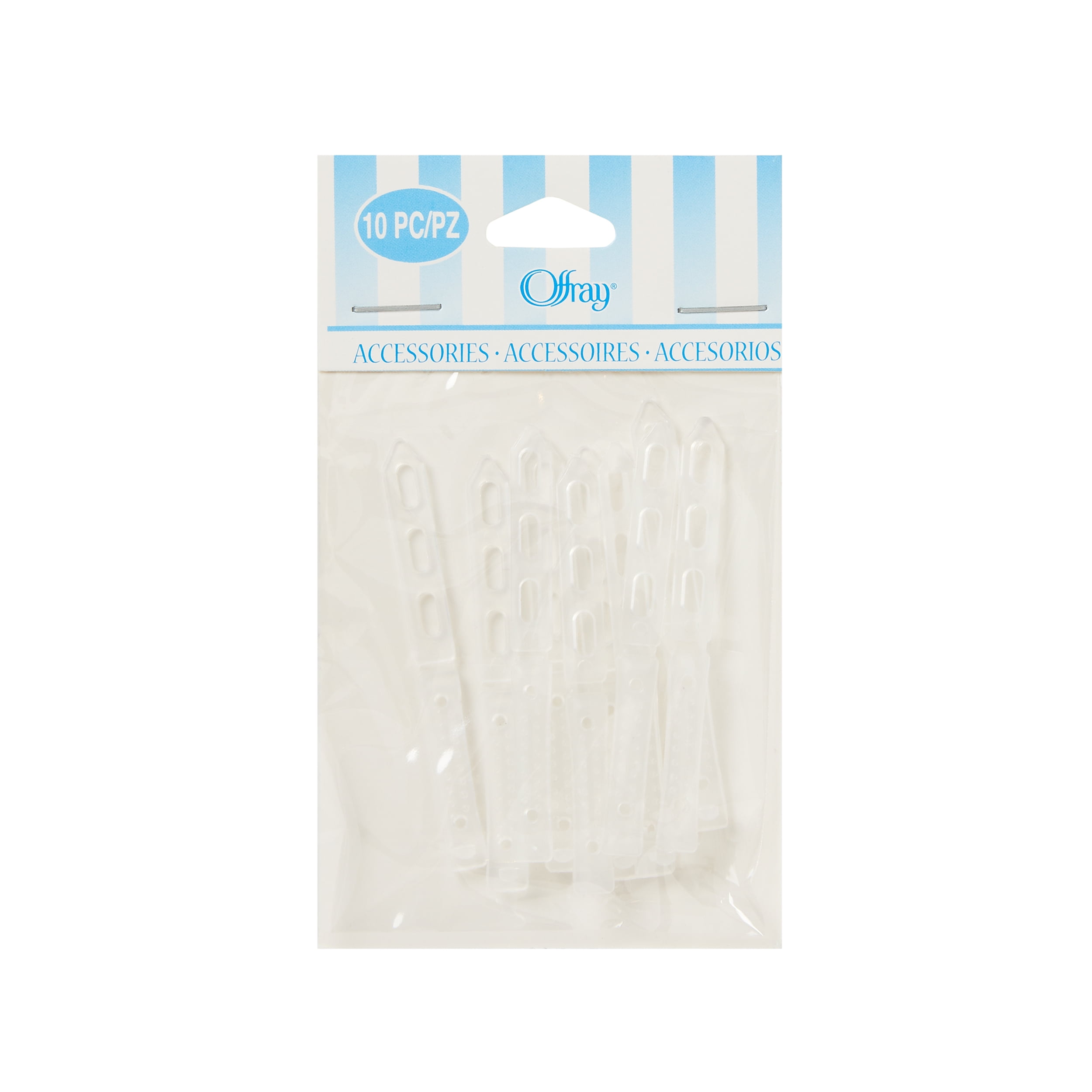 (2 pack) Offray Hair Accessories 2 1/2 Inch White Hair Barrettes (10-Pack)