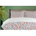thumbnail image 4 of Ambesonne Vintage Duvet Cover Sets, Retro Bohemian Floral, 2-Queen, Red Blue White, 4 of 7