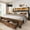 Vintage Brown, variant on Breltam King Bed with 2 Storage Drawers, Platform Bed with Bookcase Headboard, Upholstered Headboard with 2 Bedside Storage Pockets, Rustic Brown