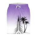 thumbnail image 3 of Hawaiian Beach Shorts Men's Lightweight Drawstring Elastic Waist Swim Trunks for Travel & Sleep, 3 of 4