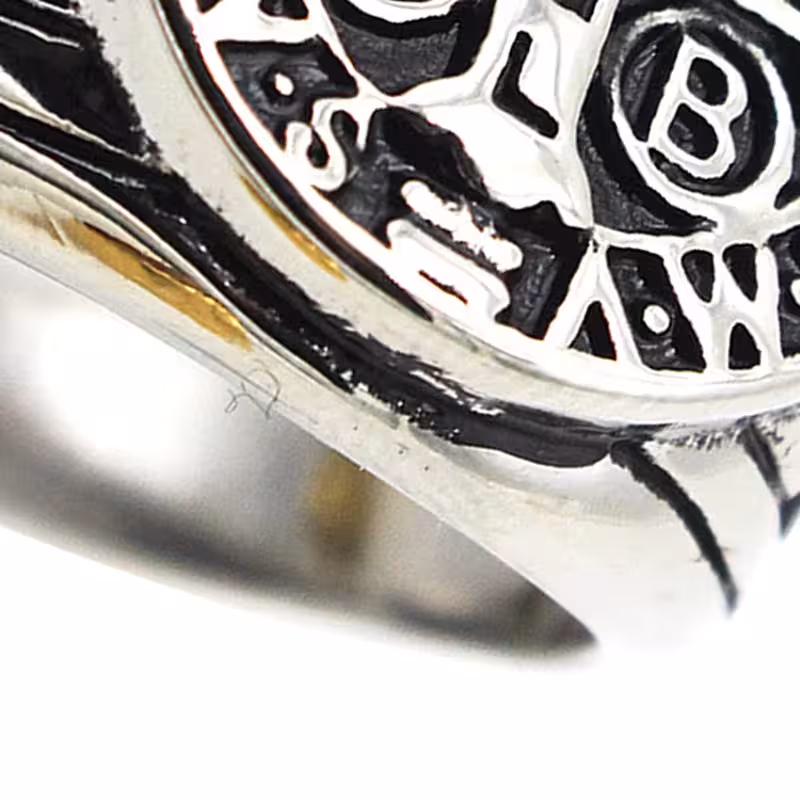 thumbnail image 5 of Anillo de Cruz Punk de oro y plata, anillo de Cruz Punk, plata, tamaño 10, 5 of 5