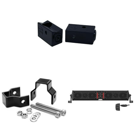 Wet Sounds STEALTH-XT-6-B Wet Sounds STEALTH XT 6 Speaker All-In-One Amplified Bluetooth Soundbar With Remote – Black with Slider Brackets and .75" Square Clamps