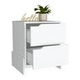 thumbnail image 7 of Luss Nightstand, Bedside Table with 2-Drawers Modern Design, Ample Storage, Stylish White Finish, 7 of 7