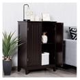 thumbnail image 4 of Bathroom Floor Cabinet with Doors, Wooden Storage Organizer for Living Room & Entryway - 23.5" x 14" x 34" (Brown), 4 of 4