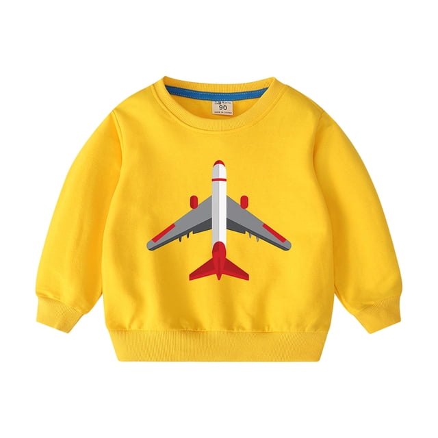 Funicet Hauts à Manches 3/4 pour Femmes, Hauts pour Femmes, 2-10 Ans Hommes et Femmes Mode Imprimé Avion Haut à Manches Longues Sweat à Capuche, Sweat à Capuche Femmes, Hauts pour Femmes Manches 3/4
