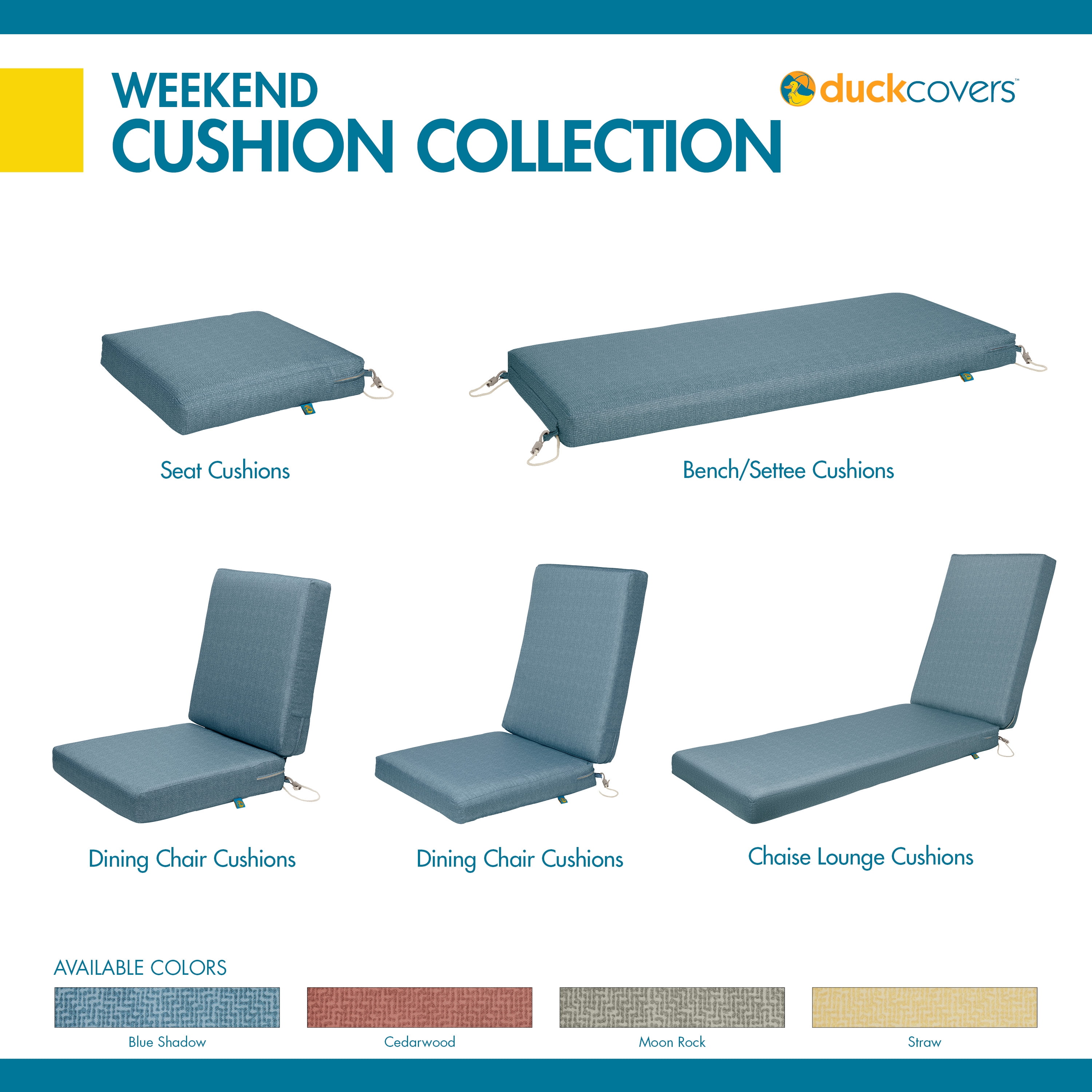 Duck Covers Weekend Water Resistant Outdoor Dining Seat Cushion 21 x 19 x 3 inch Moon Rock Walmart
