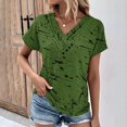 thumbnail image 1 of Fiudx Ofertas y Liquidaciones Top Informal de Primavera y Verano de Manga Corta con Cuello En V para Mujer, 1 of 5