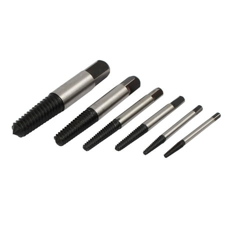 Reverse Thread Screw Extractor Set Broken Bolt Stud Pipe Remover Tool Kit 6 in