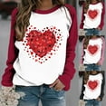 thumbnail image 4 of Plus Size Pullover Tops for Women Valentine's Day Funny Graphic Print Leopard Patchwork Long Sleeve Casual Sweatshirts (Red,XL), 4 of 4