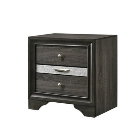 Bowery Hill Modern 3 Drawer Nightstand in Gray