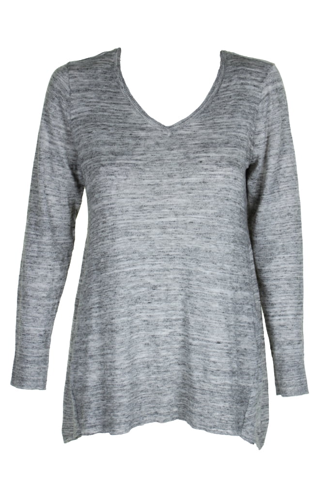 Style & Co. - Style & Co Womens Grey Heather Space Dyed V-Neck Tunic ...