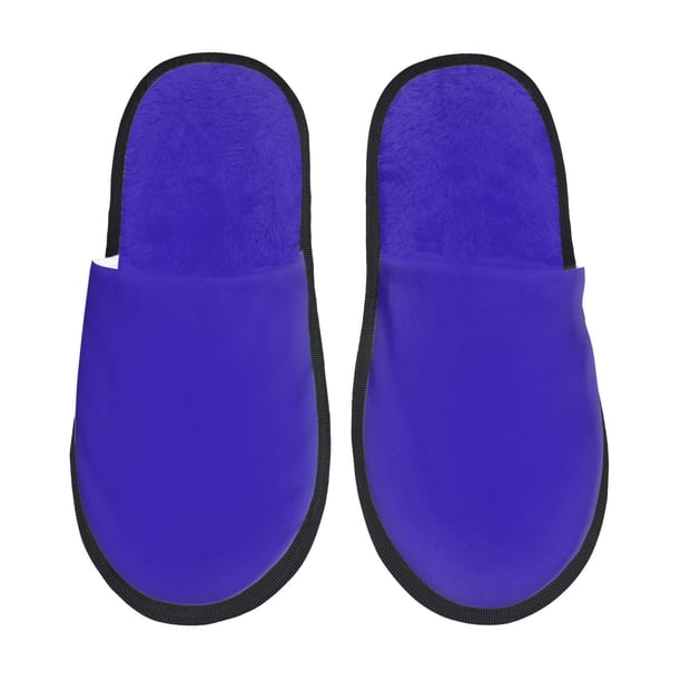 Fotbe Darkblue Pantuflas Peludas para Mujer con Estampado, Zapatillas de Peluche, Zapatos de Invierno para Casa, Uso Interior y Exterior-Large