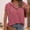 Pink, variant on Shirts for Women Loose Hooded Button Short Sleeve T Shirt Soft Knitted Polyester Spandex Cotton Blend for Casual Wear L Size Spring Summer Womens Tops