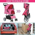 thumbnail image 4 of ZENY 4 Wheel Foldable Dog Pet Stroller - Pink, 4 of 8