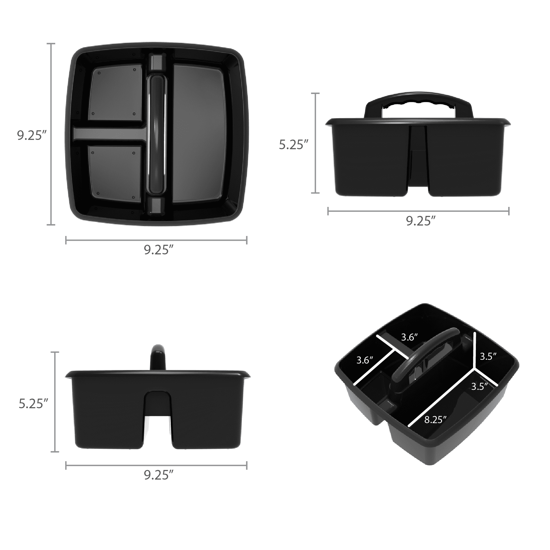 Pen+Gear Plastic Caddy, Craft and Hobby Organizer, Black, 6-Pack