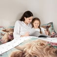 thumbnail image 5 of jejeloiu Highland Cattle Pink Flower 7 Pieces Bedding Comforter Set For Kids,Colorful Butterfly Farm Animal Print Full Bedding Set For Girls,Reversible, 5 of 7
