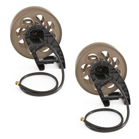 Suncast 125-Foot Wall-Mounted Side Tracker 5/8'' Garden Hose Reel, (2 Pack)